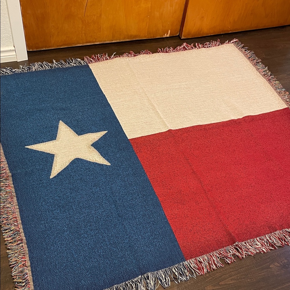 100% Woven Cotton Texas Flag Tapestry Blanket